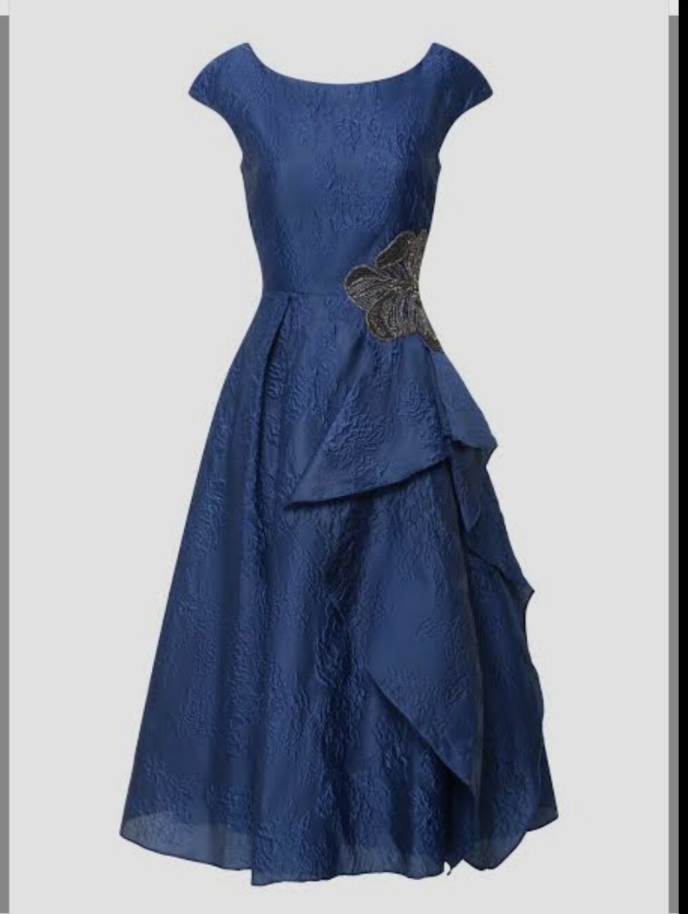Theia Caity High Low Cocktail Dress with Embellished Waist
